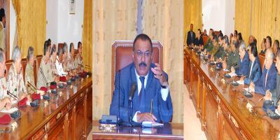 Almotamar Net - 
President Ali Abdullah Saleh has on Tuesday emphasised that the security forces should be under command of the local authority for performing their tasks and duties for controlling security, stability, public safety and combating the crime. 
