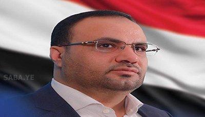 Almotamar Net - President of the Supreme Political Council Saleh Al-Sammad has said that the withdrawal of the international community to issue a UN resolution for a comprehensive and permanent end of the aggression on Yemen is a disregard of the Yemeni blood and a justification of the crimes of the Saudi regime. 