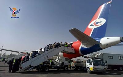 المؤتمر نت - 274 مسافراً يغادرون صنعاء على متن الرحلة السادسة 